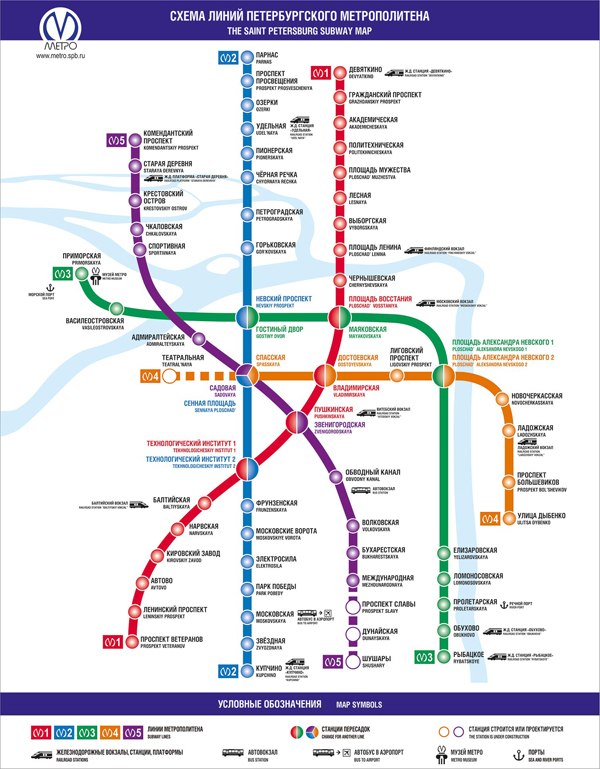 Действующая схема петербургского метро была введена в конце 2012 года. Ее создание было приурочено к открытию двух новых станций: «Международной» и «Бухарестской»