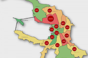 Сколько людей с подозрением на коронавирус лечатся дома в разных районах Петербурга? Появилась карта