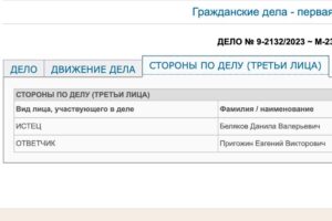 В суд Петербурга поступил иск активиста против Пригожина. Он потребовал возместить моральный ущерб