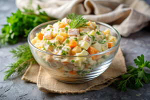 Как сделать оливье нескучным? Чем заменить колбасу? Какие напитки подойдут к салату? Гид по главному новогоднему блюду